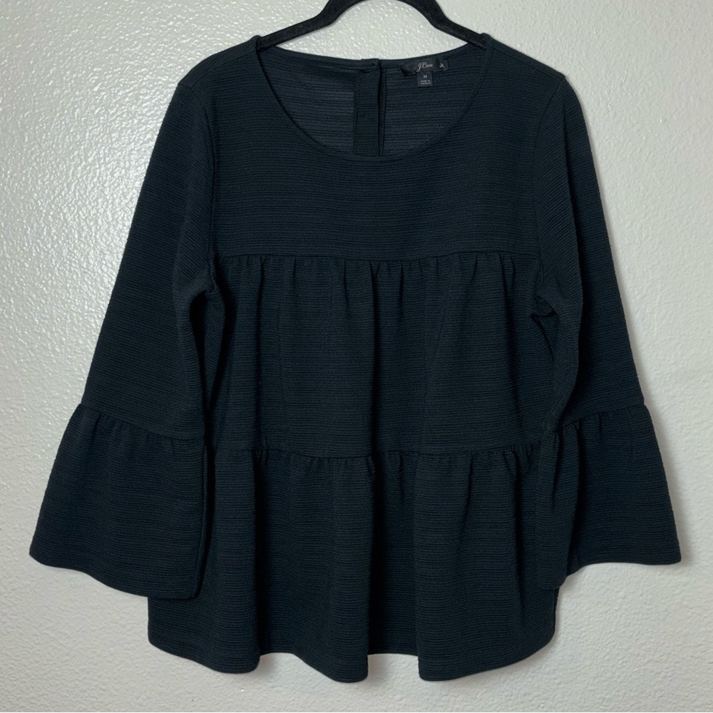 J.Crew Button-Back Tiered Bell-Sleeve Top Woman's Size Medium - Picture 5 of 16